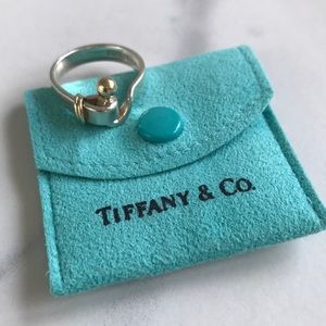 Tiffany & Co sterling/gold hook and loop ring